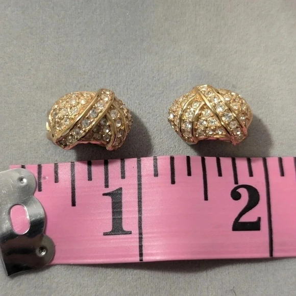 Christian Dior Gold and Crystal Earrings - Picture 9 of 10